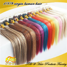 Brazilian straight micro ring loop hair extensions blue virgin hair, pink purple red green #613 available